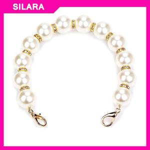 SILARA Classic Short Bag Beaded Handle Chain For Women Girls Bags Tote Bag Handle Replacement Chain Bag Accessories
