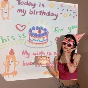 Nicedays🍒READY STOCK | Happy birthday projector free sticker proyektor mini ulang tahun