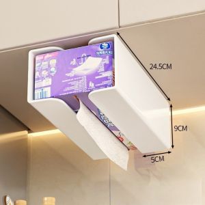 Acrylic Split-Type Tissue Box Wall Mounted Upside Down Storage Rack Non-Drilling Wet Wipe Dispenser