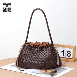 YIMO Single Shoulder Womens Bag Fashion Woven Bag Versatile Bag Vintage Mother-Daughter Handbag