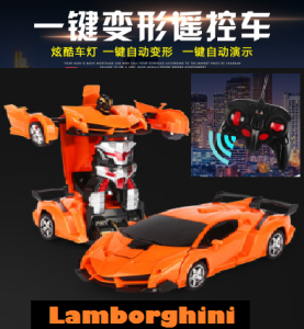 (Msia Stock) Remote Control Lamborghini One Key Deform Open Door RC Car Variable Wars Kids Toys Gift Toy