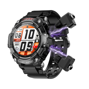 Rainbuvvy T96 MP3+TWS+Smartwatch AI voice SIRI wake-up 3-in-1 Extra Large Memory Appearance Stylish and Cool 1.52 "IPS Screen Monitoring heart rate Super Long Endurance Watch