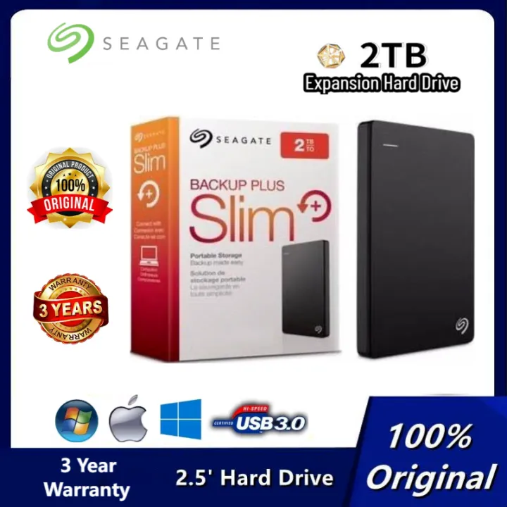 Seagate Hard Drive 1TB/2TB/4TB Backup Plus Slim External Hard Drive HDD Portable Hard USB 3.0 external hard disk