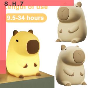 Trang trí đèn ngủ cho phòng ngủ sạc USB capybara bầu không khí đèn với 2 bánh răng điều chỉnh độ sáng