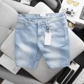 Quần Short Jean Nam slimfit ôm côn màu bạc xanh co giãn vnxk co cấp. 