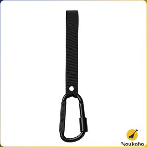 Naukaha Aluminum Alloy D-Shape Handlebar Hook Nylon Webbing Carabiner Clip Hanger for Bike Motorcycle