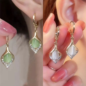 Fashion Elegant Slimming Magnetic Weight Loss Earrings for Women Sparkly Rhinestone Dangle Stone Lymphatic High-Grade Pendants