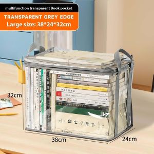 Foldable Book Box Student Dormitory Classroom Book Organizer Transparent Waterproof Household Book