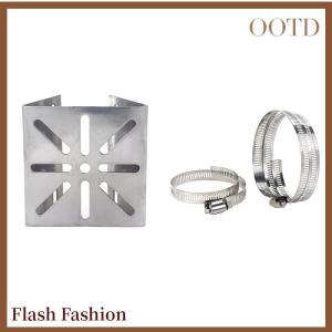 [Falsh F] 1 Set For Outdoor Pole Monitoring Bracket Univsesial Adapter Plate 100 200mm Long Hoop With Stainless Steel Camera Mount Panel