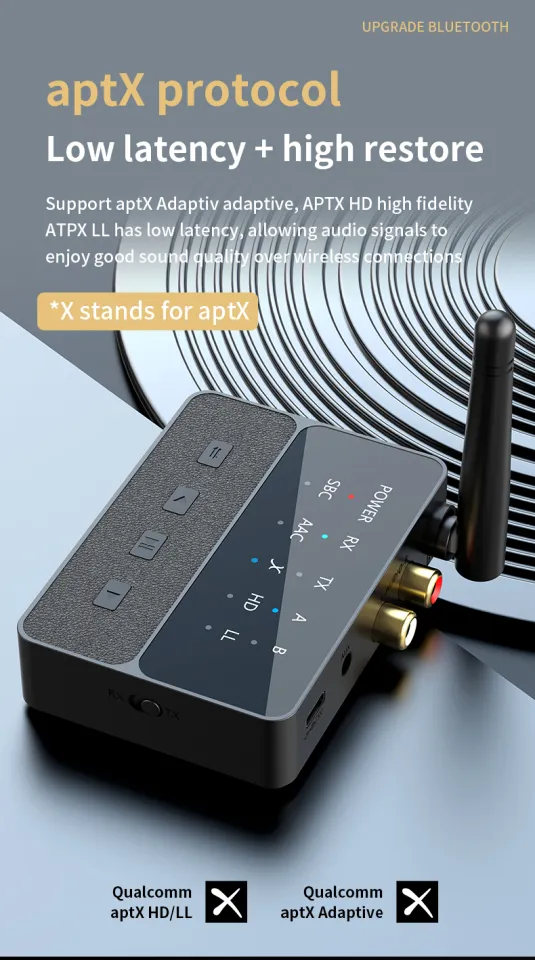 Audio Adapter AptX/HD/LL Receiver Transmitter RCA AUX Qualcomm