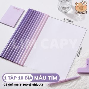 Bìa Kẹp Giấy A4– 1 Tập 10 Tờ – Nhiều Màu – Giữ Tài Liệu Gọn Gàng & Chuyên Nghiệp LIM CAPY