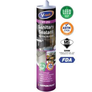 Silicone kháng nấm mốc V-tech VT-212 Sanitary Sealant (Màu Trắng Malaysia)