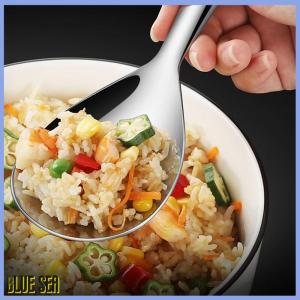 bluesea 304 thép không gỉ muỗng gạo chống bỏng công suất lớn dày nồi muỗng đa mục đích Bộ đồ ăn tự chọn phục vụ thìa