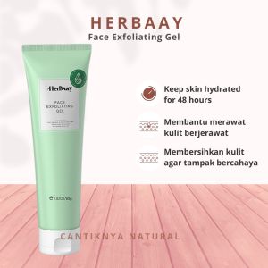 Face Exfoliating Gel By HerBaay Peeling Wajah 2 in 1 Body Scrub dan Scrub Wajah Penghilang Jerawat dan Noda Komedo Pori pori Tersumbat Pori-pori Besar Berminyak 80g