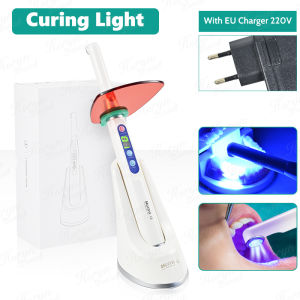 Horyn 1 Second LED Dental Curing Light Wireless Rechargeable High Power Blue Light Resin Cure Lamp Dentistry Orthodontic Instrument with Charging Base