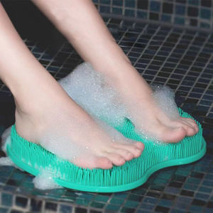 Massage Shower Mat Non Slip Bathroom Exfoliate Foot Back Scrubber Multifunction