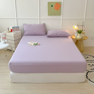 ผ้าปูที่นอนผ้าฝ้ายบริสุทธิ์ ผ้าปูที่นอนสีเรียบ ปลอกที่นอน ผ้าปูที่นอนกันฝุ่น กันไรฝุ่น นอนเปลือยได้ ขนาด 4/5/6 ฟุต