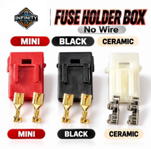 FUSE HOLDER BOX WITH TERMINAL(no wire) (MINIBLACKCERAMIC) with terminal