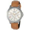 [Vinstore] Casio MTP-V300 Chronograph Style Analog Quartz Brown Leather Strap MTP-V300L-7A2UDF MTP-V300L-7A2. 