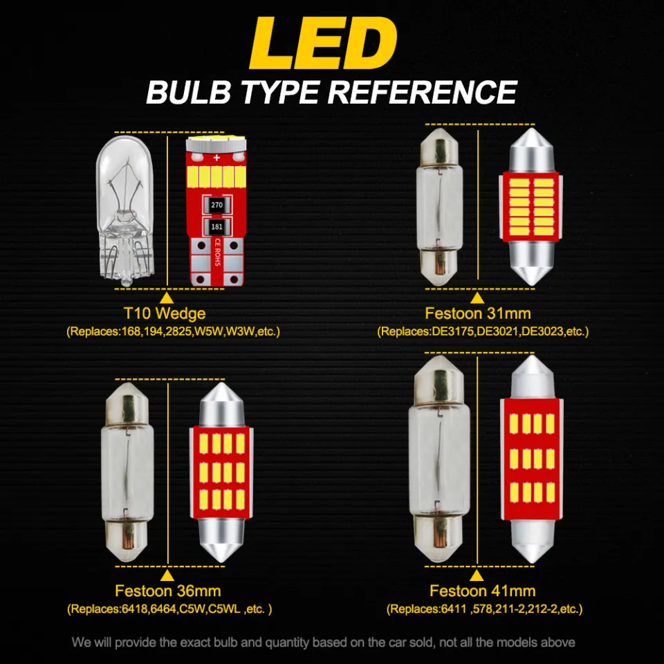 Kit Ampoules LED Intérieur Pour Kia Stonic (2017-2023) - 11 Pièces - Pour Plafonnier, Coffre, Plaque D'immatriculation, Etc.