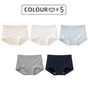 FallSweet Pure Cotton Panties for Women Floral Print Mid-Rise Boxer Shorts Antibacterial Extended Crotch Plus Size Comfort Underwear