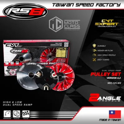 RS8 PULLEY SET W/DRIVE FACE MIO I 125 / SOUL I 125 V4.2 RED