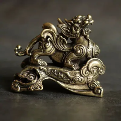 Pure Copper Pixiu Retro Pure Brass Male Female Pixiu Decoration Ornaments Kirin Car Ornaments Brass Carving Ornaments Crafts/純銅貔貅 复古纯黄铜公母貔貅裝飾擺件 招财麒麟汽車摆件 黃銅雕飾 工藝品。。。