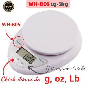 Cân Tiểu Ly Điện Tử Nhà Bếp Mini WH-B05 Định Lượng 1g-5kg Kèm 2 Viên Pin AAA Cân Màn Hình Led Thiết Kế Sang Trọng Chắc Chắn
