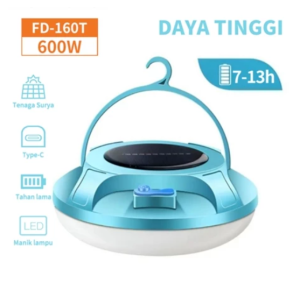 【Beli 1 Gratis 1】1000W lampu emergency tahan 24 jam Tenaga surya lampu emergency IP67 Tahan Air lampu tenaga surya outdoor Portabel lampu tenda camping lampu usb Lampu senter darurat lampu emergency tahan lama