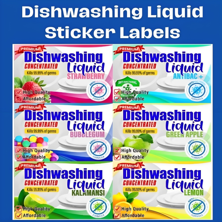 DISHWASHING STICKER LABEL (For Customized Labels PM US) A4 Size Sheet