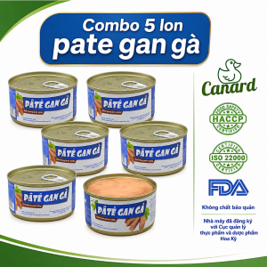 [Combo 5 Lon] Pate Gan Gà Canard 220g - Mềm Mịn Béo Thơm Tiện Dùng Cả Tháng Không Chất Bảo Quản