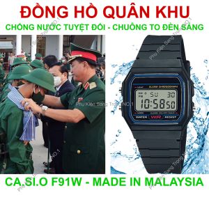 Đồng Hồ Quân Khu F91 Pin Lâu 7 năm Chống Nước Tuyệt Đối Chuông To Đèn Sáng Made In Malaysia 2