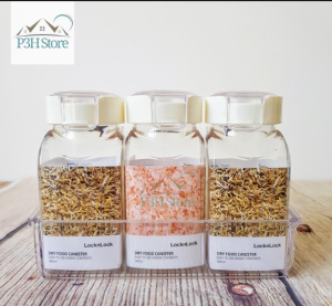 Bộ hộp đựng gia vị thực phẩm khô Lock&Lock kèm khay HTE500S3 HTE500S4
