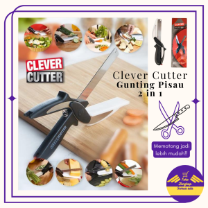 TLSA Clever Cutter Gunting Pisau 2in1 - Pisau dan Talenan Multifungsi Pisau Gunting Dapur | Pisau Dapur Tajam Termurah