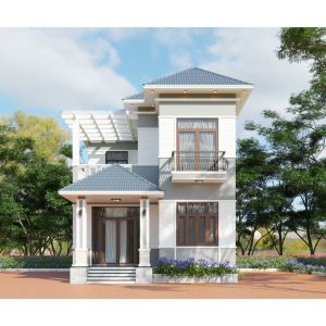 8x13m Bản Vẽ Thiết Kế Nhà 2 Tầng Mái Nhật Ai Cũng Mơ. In Giấy A3 ảnh 3D màu DỰ TOÁN CHI TIẾT Kiến Trúc Kết CấuĐiện.