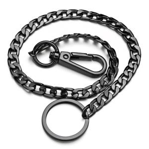 42CM Long Metal Keychain Wallet Belt Chain Rock Punk Trousers Hipster Pant Jean HipHop Jewelry Mens Key Ring Chain K414