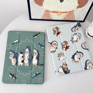 Vỏ máy tính bảng tối giản INS Shark Cat cho iPad Mini Air 1/2/3/4/5/6/ 7th 8th 9th 10th 10th A16 7.9 8.3 10.2 10.5 10.9 11 Case2026