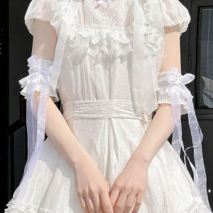 Jk Manset Tangan Renda Long Ribbon Manset Tangan Renda Handsock Lolita Ruffles Cuff Sleeves Tambahan Lengan Baju