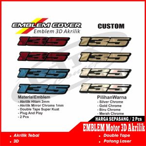 Emblem logo CC 110 115 125 135 150 155 160 Timbul 3D Motor Akrilik 2pc