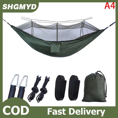 SHGMYD เปลญวนสำหรับตั้งแคมป์พร้อมมุ้งกันยุงเต็นท์นอนเปลญวนเหมาะสำหรับแคมป์เปลญวนกลางแจ้งเฟอร์นิเจอร์สำหรับสวน