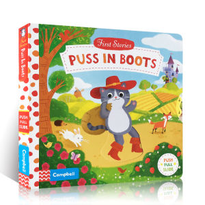 First Stories:Puss in Boots:Puss in Boots Childrens Enlightenment Reading Fairy Tales Mechanism Operation Cardboard Book Childrens Science Popularization Cognition Hands on Fun Toy Book 2-6 years Old