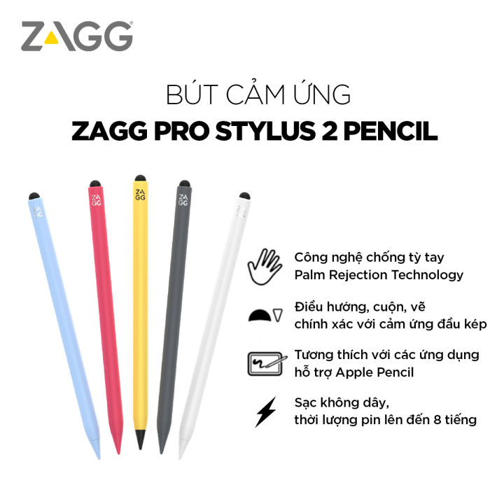 Bút cảm ứng ZAGG Pro Stylus 2 Pencil sử dụng cho Ipad - Hàng chính hãng ...