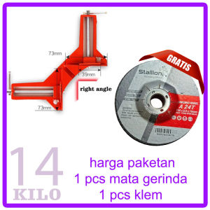 penjepit catok hollo almunium sudut siku corner klem + mata gerinda batu gosok aluminum dll