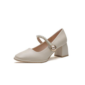 Giày Một Lớp Dễ Phối Gót Cao Vừa Miệng Nông Phong Cách Nhẹ Nhàng Mẫu Mới Giày Mary Jane Kiểu Pháp Nữ 2022 Mùa Xuân