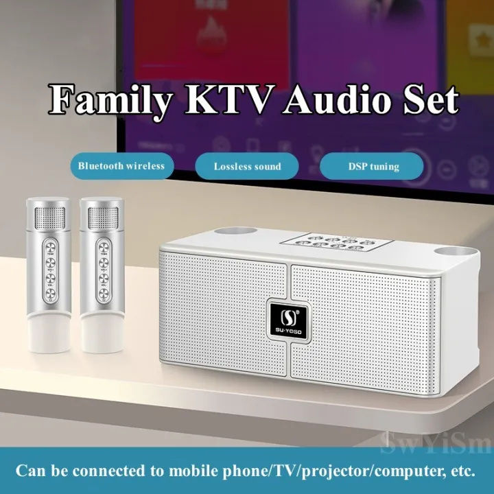 YS204 Dual Microphone Wireless Karaoke Speaker Portable Professional