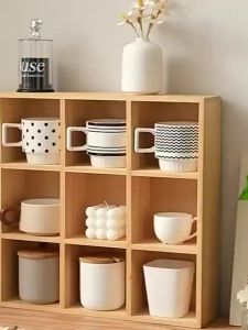 Wall Mounted Solid Wood Display Shelf 12 Grid Organizer For Figures Tea Cups Perfume Jewelry