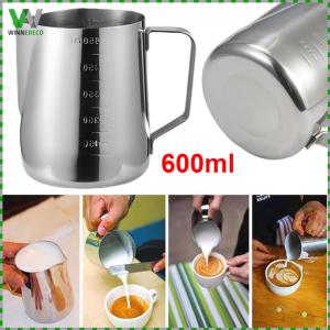 350/600/900ml Milk Frothing Jug Stainless Steel Espresso Coffee Cup with Scale Cappuccino Cream Frothing Jug Pitcher for Latte Art Coffee Accessories