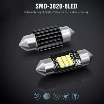 Extremely Bright 400 Lumens 3020 Chipset Canbus Error Free Led Bulbs For Interior Car Lights License Plate Dome Map Door Courtesy 31Mm Festoon De3175 6428 Xenon White
