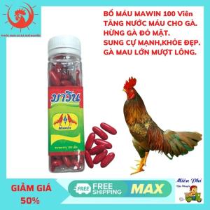 MAWIN tăng nước máu hừng gà bo lớn cho gà đá 1 LỌ  100 viên.Thuoc nuo gabot nghe đỏ.mau cự.