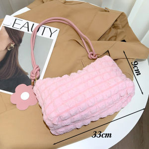 X.Z.MOONLIGH Fashion Ins Pleated Cloud Shoulder Bag Student Simple Tote Bag